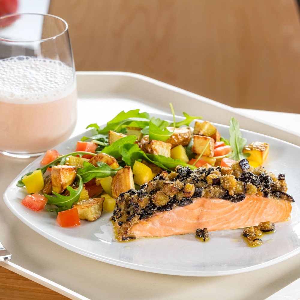 Lachs mit Olivenkruste